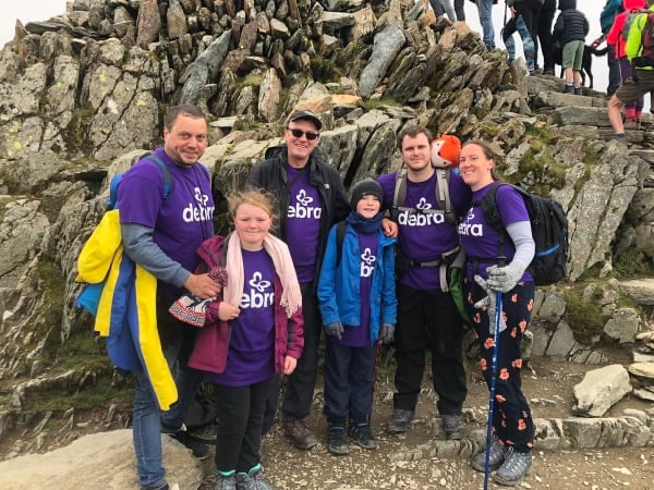 Fundraising ideas and resources: Family climbing Mount Snowdon for DEBRA UK