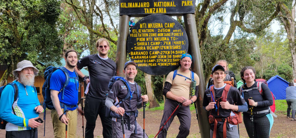 A group starting the Mt Kilimanjaro trek