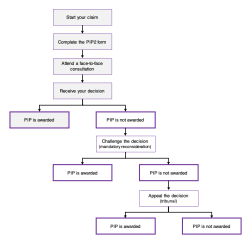 Personal Independence Payment for EB guidance flowchart