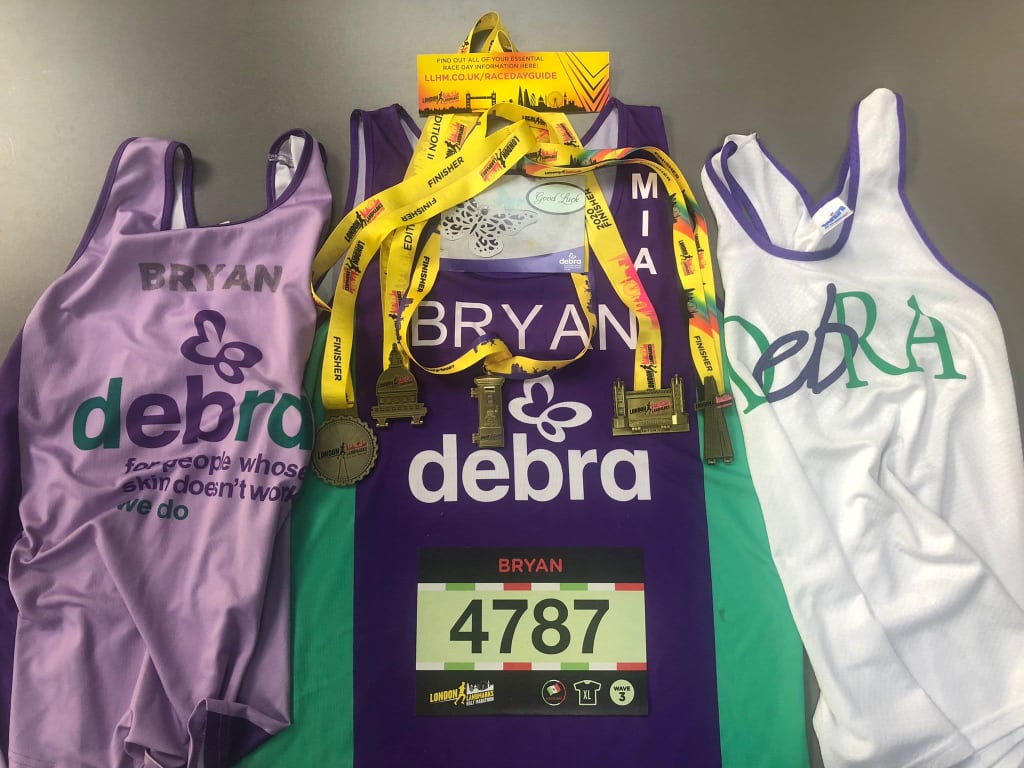 Running vests with DEBRA branding