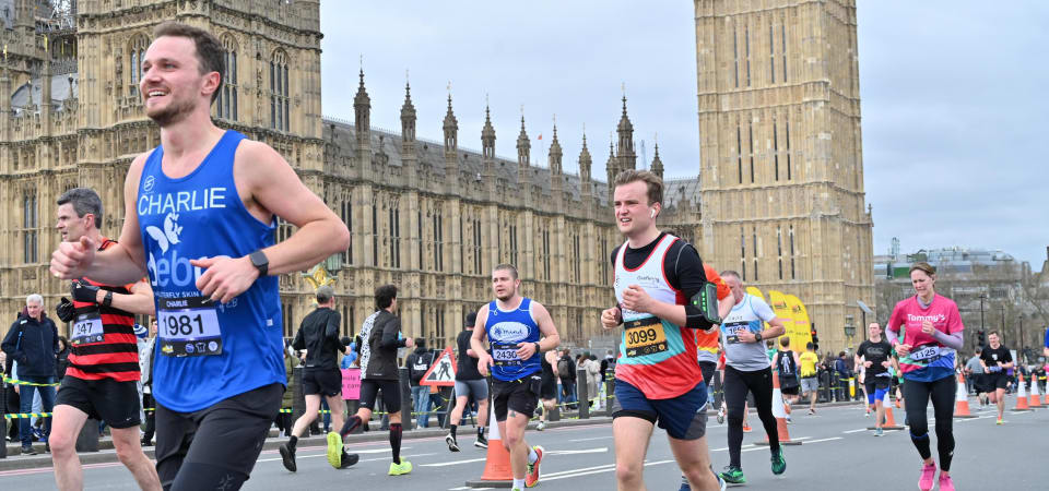 Charlie runs London Landmarks Half Marathon for DEBRA