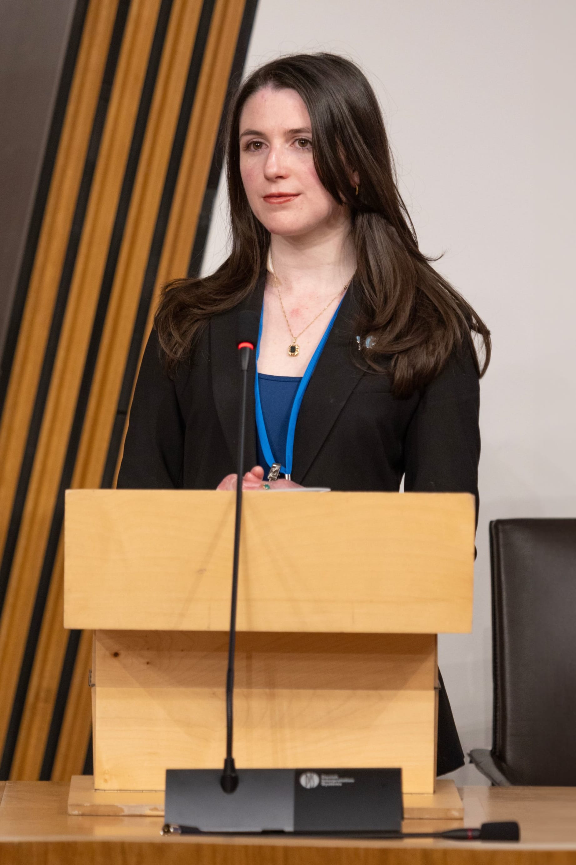 Lucy Beall Lott speaking at Scottish Parliament