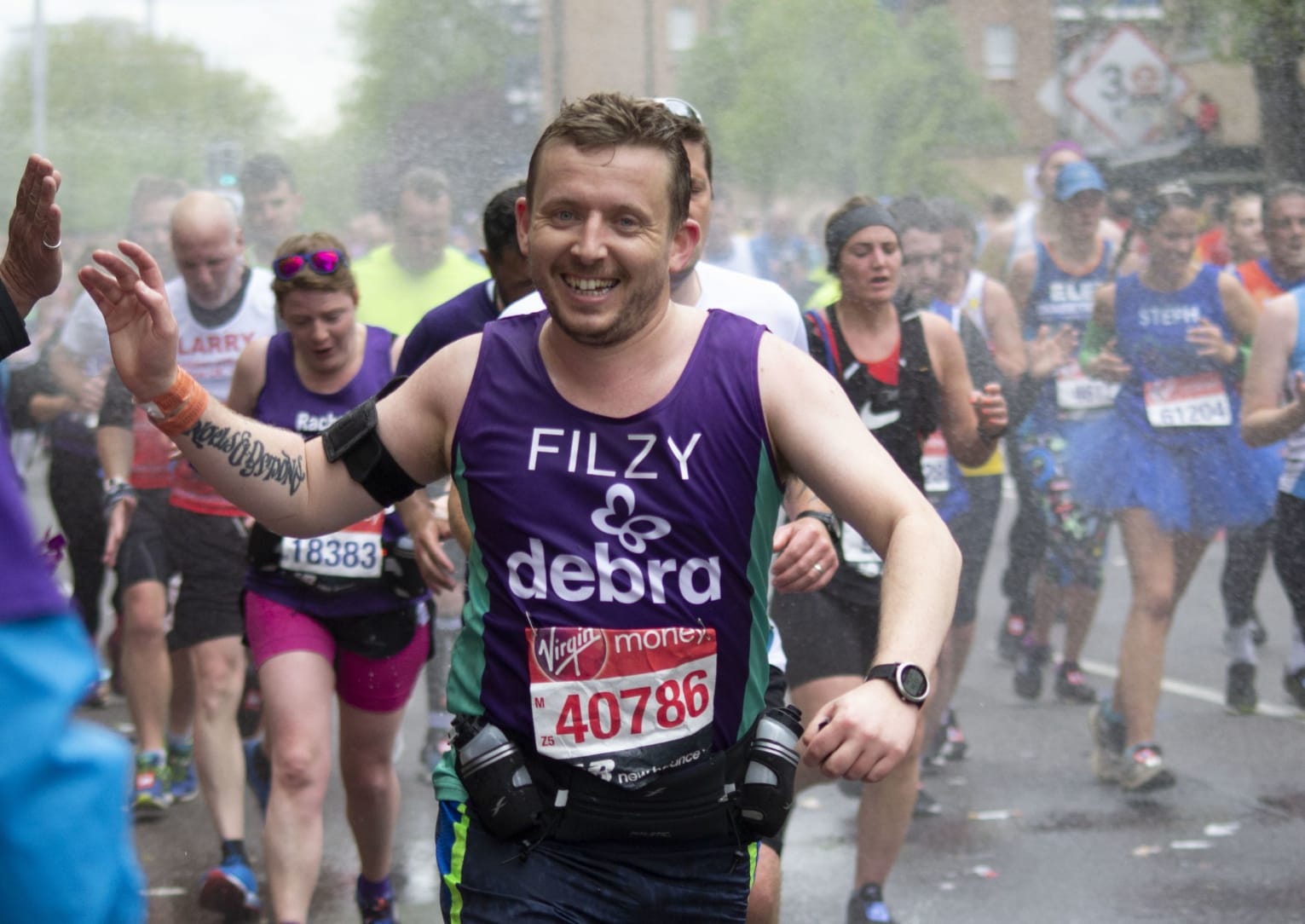 DEBRA supporter running the London Marathon